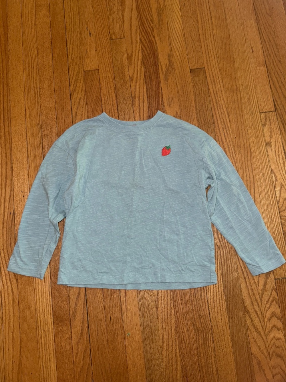 Mini Boden- long sleeve strawberry shirt- size 5-6Y